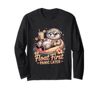Float First Panic Later Cute Summer Otter Long Sleeve T-Shirt