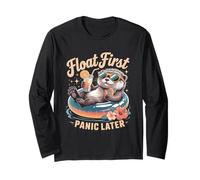 Float First Panic Later Cute Summer Otter Long Sleeve T-Shirt