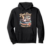 Float First Panic Later Cute Summer Otter Pullover Hoodie
