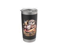 Float First Panic Later Cute Summer Otter Stainless Steel Insulated Tumbler