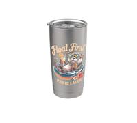 Float First Panic Later Cute Summer Otter Stainless Steel Insulated Tumbler