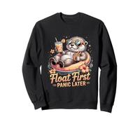 Float First Panic Later Cute Summer Otter Sweatshirt
