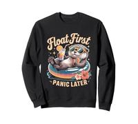 Float First Panic Later Cute Summer Otter Sweatshirt