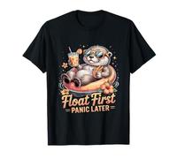 Float First Panic Later Cute Summer Otter T-Shirt