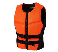 Float Jacket with Zipper and Whistle, Adjustable Neoprene Float Jacket for Kayaking Fishing Boating, Water Sports(Orange,XL)