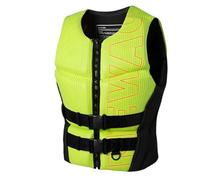 Float Jacket with Zipper and Whistle, Adjustable Neoprene Float Jacket for Kayaking Fishing Boating, Water Sports(Yellow,XL)