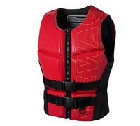 Float Jacket with Zipper and Whistle, Adjustable Neoprene Float Jacket for Kayaking Fishing Boating, Water Sports(Red,XXL)