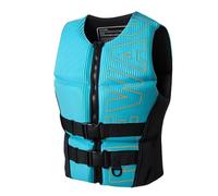 Float Jacket with Zipper and Whistle, Adjustable Neoprene Float Jacket for Kayaking Fishing Boating, Water Sports(Blue,M)