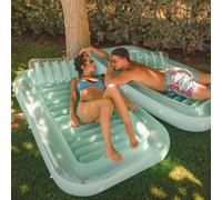 Float Joy Giant Inflatable Pool Float Lounger, Suntan Tub, Blow Up Tanning Pool Raft Tub with Pillow for Outdoor, Garden, Backyard Summer Water Pool Party, for Kids & Adults