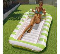 Float Joy Tanning Pool Inflatable Pool Floats for Adults Giant Inflatable Sun loungers 178 x 114 cm Tanning Bed with Cup Holder