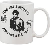 Float Like a Butterfly Sting Like a Bee Ceramic Mug White