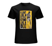 Float Like A Butterfly Sting Like A Bee Mens T-Shirt Unisex Graphic Black Tee Shirt XL
