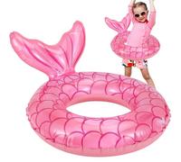 Float - PVC Inflatable Kids Swim Tube Ring | Cute Sea Design Paddling Pools | Water Play Aid For Indoor Outdoor Mermaid Floating In Beach