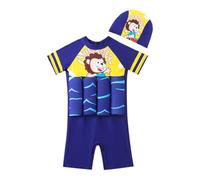 Float Suit - Traditional Kids Swimsuit for 4-8 Years with Adjustable Buoyancy/Removable Foam Floats - Super Soft, Flexible UV Sun Protection Floatsuit for Boys