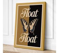 Float: Twin Butterflies Art Canvas Wall Art Print 30x20 Inch (76 x 51 cm)