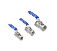 Float Valves 1pcs Female Thread Ball Valve Stainless Steel Coupler Adapter SS304 BSP 1/4" 3/8" 1/2" 3/4" 1" 1-1/4" 1-1/2 Full Port(1-1/2")
