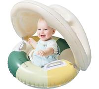 Float with Canopy, Baby Swimming Float, Foldable Inflatable Pool Float with Sun Canopy, Safety Swim Ring Inflatable Seat, Floating Shade Toy For Beginner Swimmers 0 To 4 Years Old