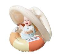 Float with Canopy, Baby Swimming Float, Foldable Inflatable Pool Float with Sun Canopy, Safety Swim Ring Inflatable Seat, Floating Sunshade Toys, Portable Swimming Safety Seat for Toddler