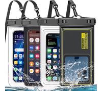 Floatable 3 Pack Multicolor Universal IP68 Floating Waterproof Phone Pouch,Adjustable Neck Lanyard Waterproof Phone Case Dry Bag for Apple iPhone,Samsung,and up to 8.3" Black,Blue,Pink