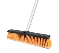 Floatant 18inch Push Broom Heavy Duty Large Outdoor Sweeping Broom Wide Industrial Scrub Brush with Stiff Bristles Long Handle Commercial for Concrete Floor Shop,Garage etc,Orange
