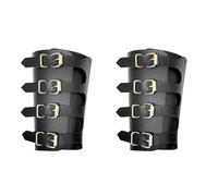 Floatdream 2 Pieces Medieval Arm Guard, Black Medieval Armbands Leather Arm Protectors for Daily Protection, Archery, Sports, Christmas, Halloween, Birthday