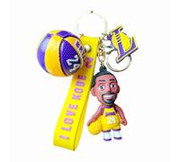 Floatdream Lakers Player Keychain, 3D Cartoon Silicone Keychain, Basketball Lakers Keychain, Souvenir Keychain, Ornaments for Backpacks, Basketball Fans, yellow, 5 cm x 3.8 cm/1.96in x 1.49 in