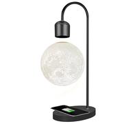 Floatidea Magnetic Levitation Moon Lamp Levitation Plastic Black Table LED Night Light Zero Gravity Floating Table Toys Decoration Gifts Available with Phone Wireless Charging Pad