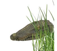 Floating Alligator Head Decoy - Realistic, Water Pond Ornament, Scary Decoration | Lifelike Floating Gator Head with Reflective Eyes, Pond Protector for Garden Koi Fish