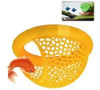 Floating Aquarium Hide Accessories,Unique Betta Fish Hammock Resting Spot and Fish Cave Hideout,Natural Fish Tank Floating Tunnel Ornaments Decorations for Small Fish, Promoting Relaxation(Yellow)