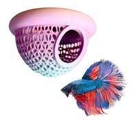 Floating Aquarium Hide Cave for Betta Fish, Safe Floating Tunnel Decor, Betta Hammock and Shrimp Hide for Fish Tank, Nano Aquarium Accessories to Encourage Breeding and Reduce Stress (Multicolor)