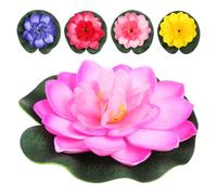 Floating Artificial Lotus Flowers 5Pcs 10cm Lily Pads Water Lily Lotus Flower for Pond Decoration (Mixed Colors)
