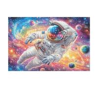 Floating Astronaut Galaxy 1000 Piece Jigsaw Puzzle for Adults Teens Craft Room Decor Creative Project Whimsical Artwork for Crafters 1000 PCS