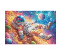 Floating Astronaut Galaxy 1000 Piece Pack DIY Jigsaw Puzzle Collectors Cognitive Development Educational Decorative Puzzle Gifts for Adults Rigid Cardboard 1000 PCS