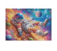 Floating Astronaut Galaxy 300 Pcs Jigsaw Puzzle Bundle Family Puzzle Lovers Fun Family Game Mindful Activity Spring Cardboard 300 PCS