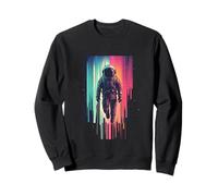 Floating Astronaut Retro Space Art | Cosmic Drip Sweatshirt