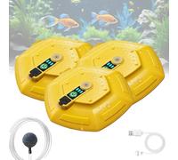 Floating Bait Bucket Aerator Pump IPX7 Waterproof Rechargeable Ultra Quiet Live Fish Oxygenator Portable Bubble Generator for Aquarium Pond Fishing Trips Live Bait Transportation (3pcs)