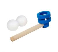 Floating Ball Game - Floating Blow Pipe Balls Hand Polished All Wooden Educational Toys, Fun Target Game for Children Enlightenment Learning Gifts (Blue)