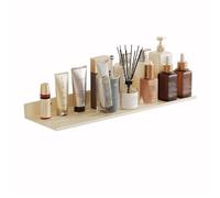 Floating Bathroom Shower Caddy - No Drill Aluminum Shelf with Lip & Drain Holes Wall Mounted Organizer for Bathroom Kitchen & Living Room - Milk White 70 cm