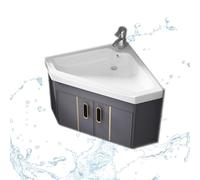 Floating Bathroom Vanity - Wall Mount Ceramic Corner Cabinet for Small Sinks, Ideal for Home, Kitchen, Patio, and Laundry Room