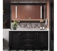 Floating Bathroom Vanity with Integrated Sink, Smart LED Anti-Fog Mirror, and Storage Cabinet for Modern Bathroom Design