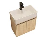 Floating Bathroom Vanity with Sink and Storage Cabinet Faucet Drain Set for Small Space(Medium)