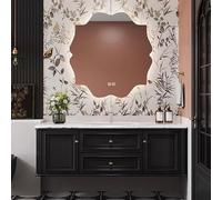 Floating Bathroom Vanity with Sink, Wall Mounted Bathroom Cabinet with Mirror Cabinet & Led LightBlack A,170cm/67in