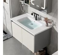 Floating Bathroom Vanity with Sink, Wall Mounted Storage Cabinet with Door, Modern Wash Basin Set, Space-Saving Design for Small Bathrooms