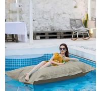 Floating Bean Bag for Pool - Reusable Outdoor Stripes Pouf Cover - Water Lounge Chair, Empty Cover for Swimming, 140x180cm