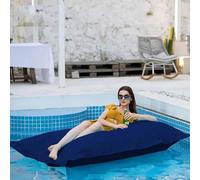 Floating Bean Bag for Pool - Reusable Outdoor Stripes Pouf Cover - Water Lounge Chair, Empty Cover for Swimming, 140x180cm