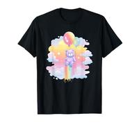Floating Bear with Balloons Dreamy Pastel Sky T-Shirt