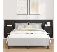 vidaXL Headboard with Cabinet 3 pcs Black Oak Engineered Wood