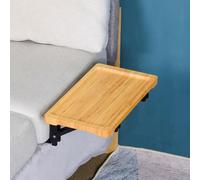 Floating Bedside Shelf Table Small Folding Bed Mounted Side Table Tray Clip On Nightstand for Bunk Top Wood Tabletop with Metal Frame Ergonomic Design 35 * 20 * 13.5cm