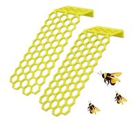 Floating Bee Water Station, Wanfoou 2 Pcs Bee Watering Station, Floating Bee Ladders, Bee Water Drinking Station, Floating Bee Island, Honeycomb Feeder Bee Drinker Island Tray, Yellow