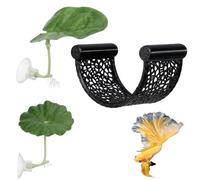Floating Betta Hammock, Betta Fish Rest Platform with Leaf Decor, 3D Printed Plastic, for Small Aquariums, Nano Tanks, Shrimp and Small Fish, Black